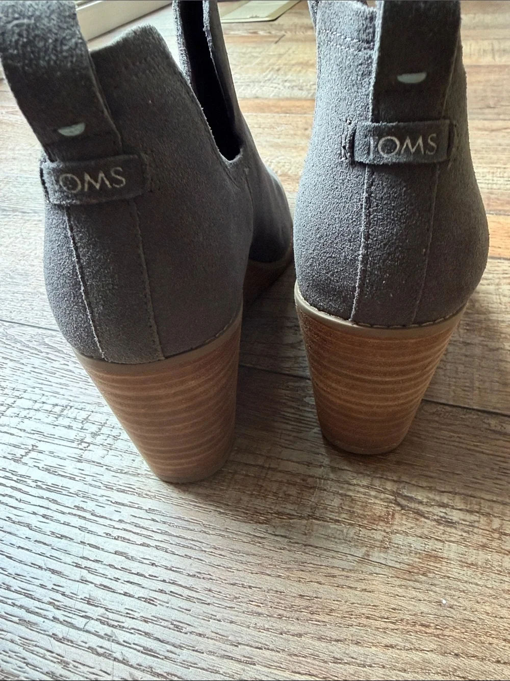 TOMS Gray Suede Ankle Booties